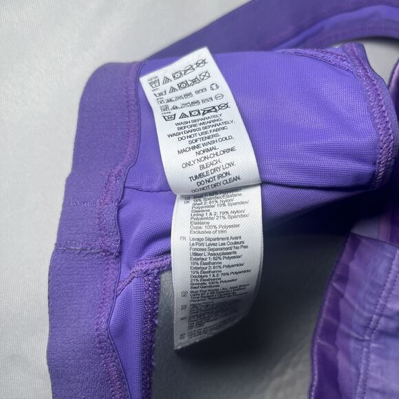 Brooks Moving Comfort Sports Bra Size L Purple Racerback Wireless Max Support - Picture 4 of 6